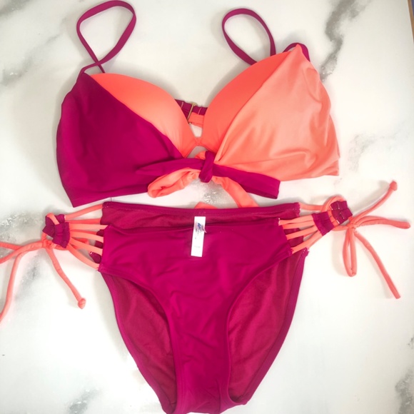 la vie en rose bikini Set EUC Top S Bottom M Stand out Color scheme design - Picture 1 of 16